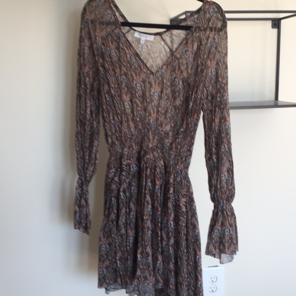 IRO ruffled printed georgette mini dress